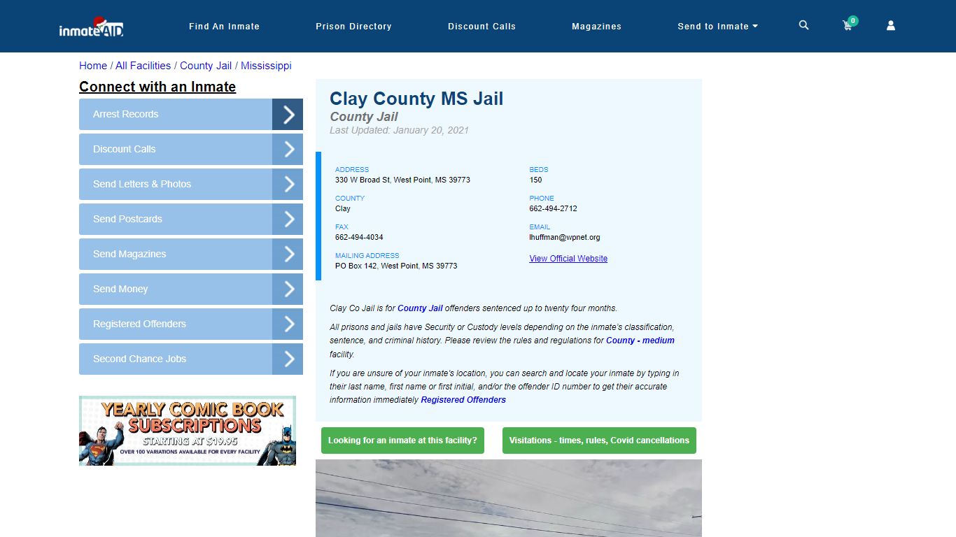 Clay County MS Jail - Inmate Locator - West Point, MS