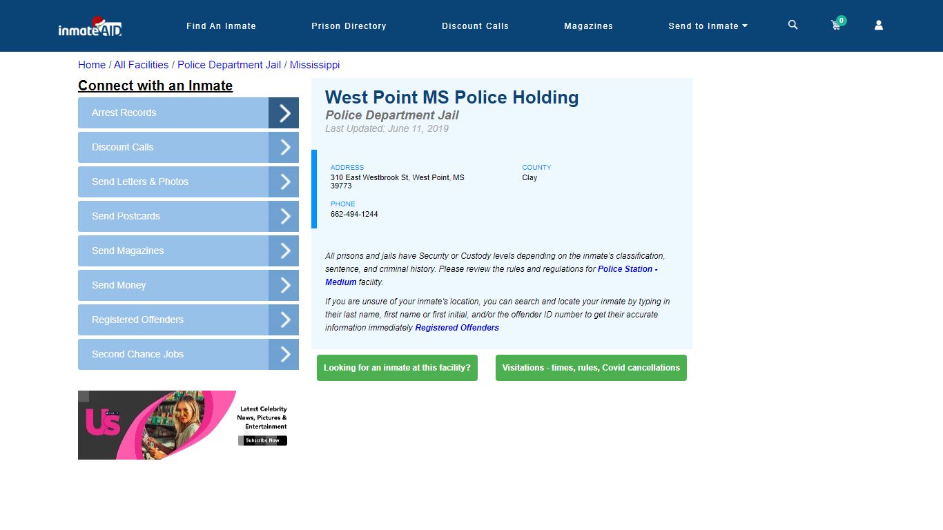 West Point MS Police Holding & Inmate Search - West Point, MS